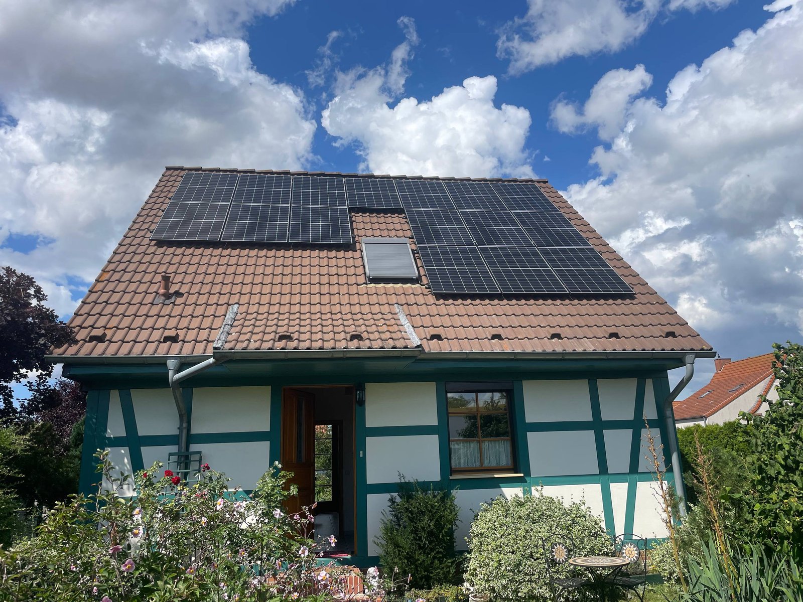 Fachwerkhaus mit Solaranlage